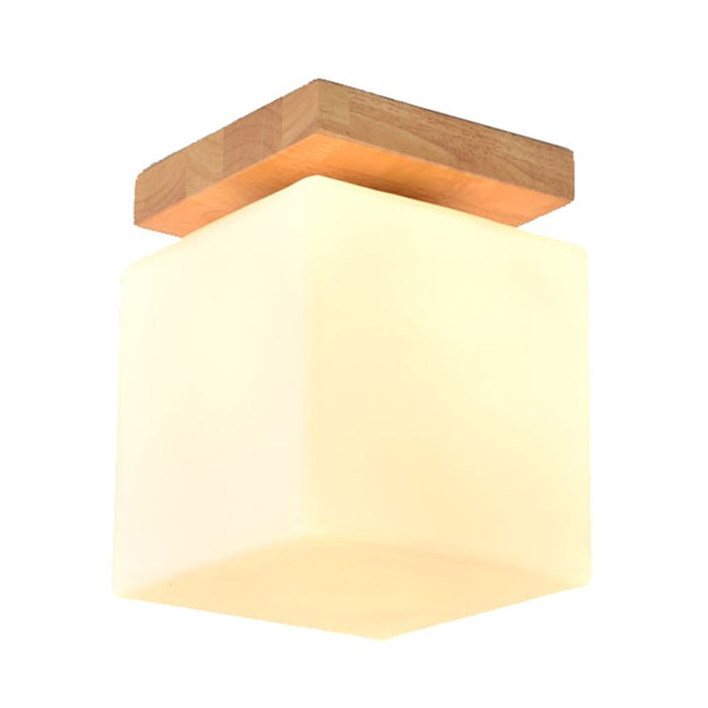 Nordic Wood Corridor Flush Ceiling Light Fixture Down Lighting Acrylic Flush Mount Light