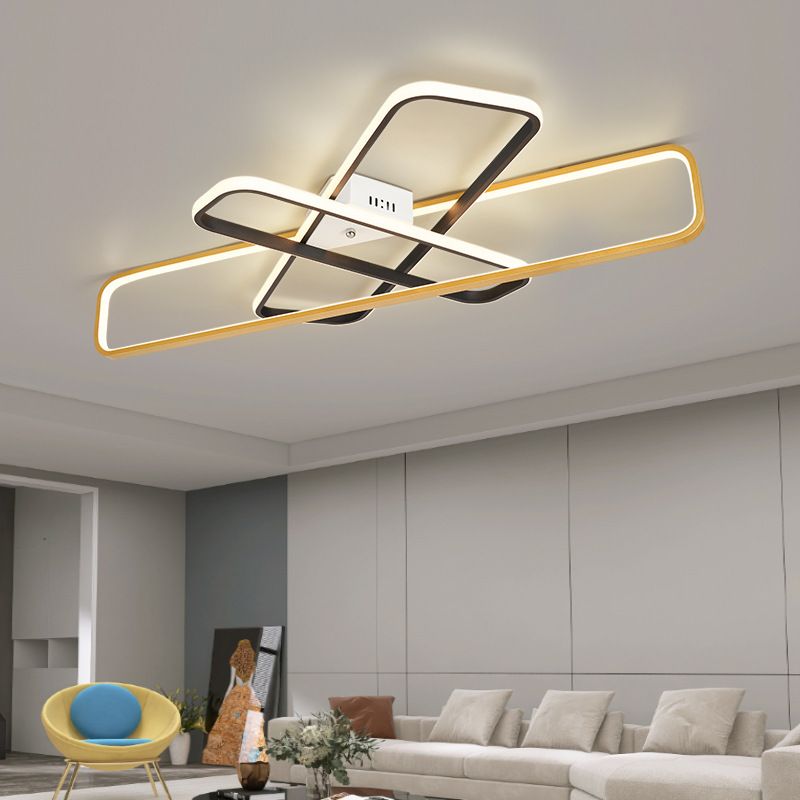 Modern Creative LED Ceiling Light Geometric 3-Light Flush Mount with Silicone Shade