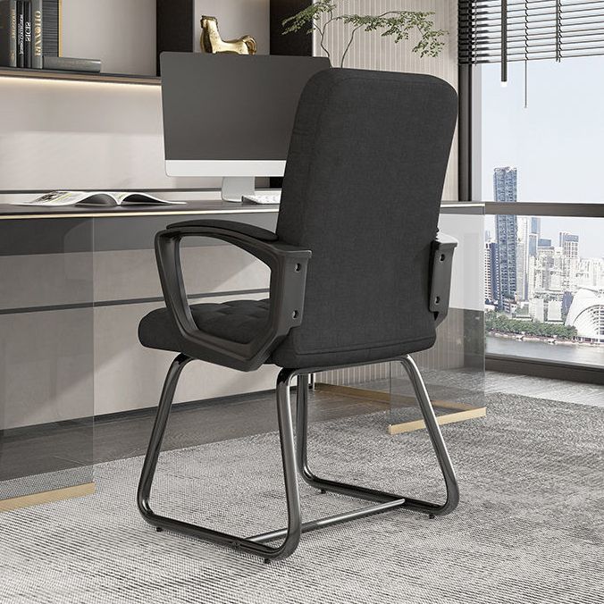 Modern Desk Chair Computer Chair Mid-Back Chair with No Wheels