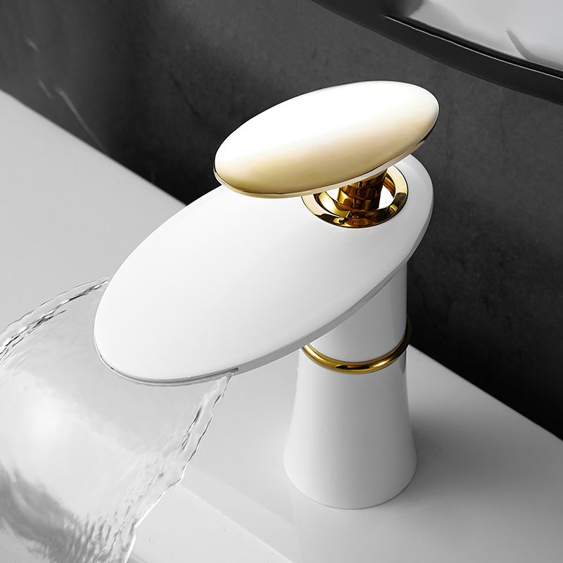 Modern Bathroom Sink Faucet Lever Handle Waterfall Spout Sink Faucet