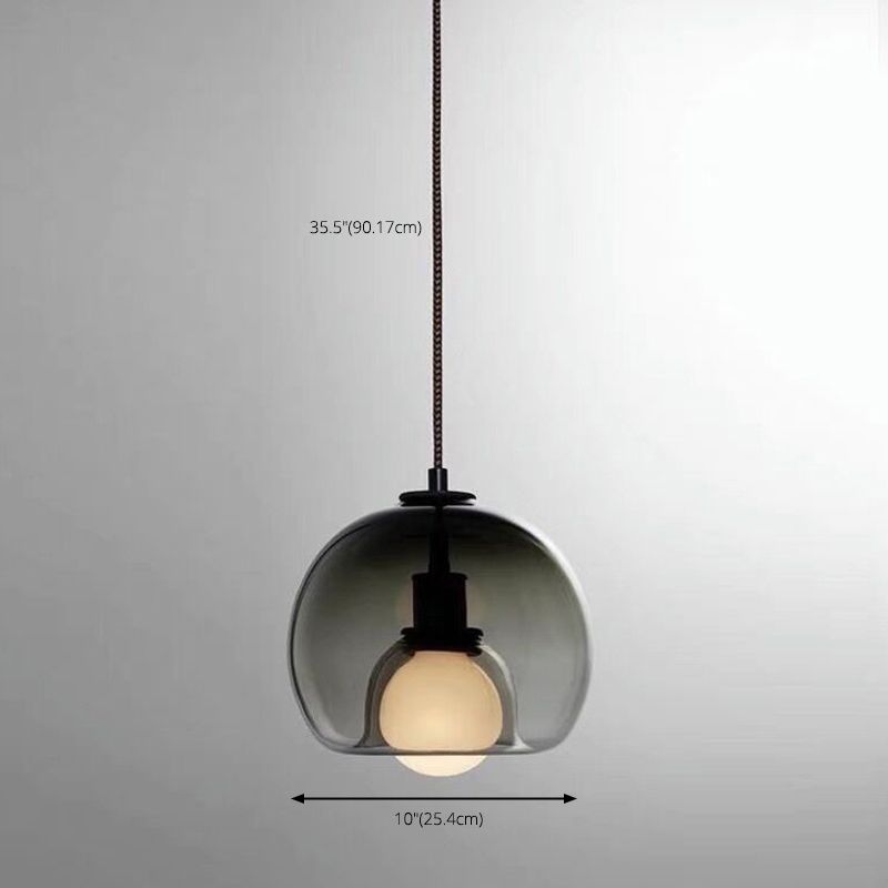 Minimalismus -Stil klares Glas hängend hängendes Doppelschatten -Design -Nacht -Beleuchtungsbestand mit 37,5 "verstellbares Kabel