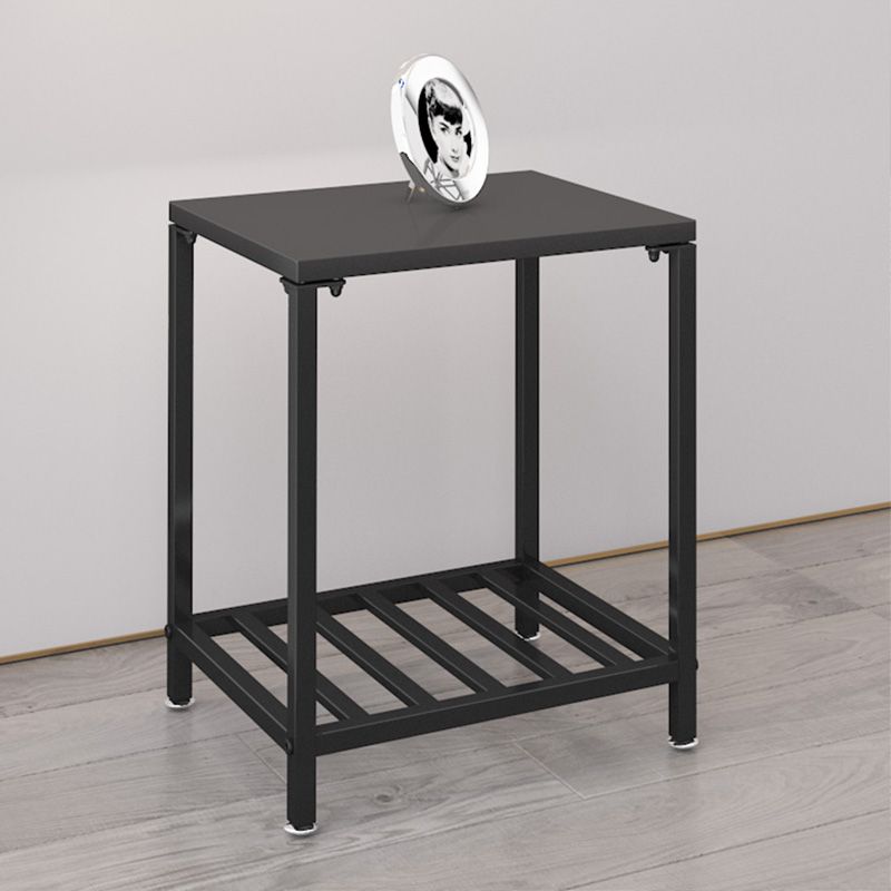 Modern Open Storage Nightstand Metal Night Table with Shelves