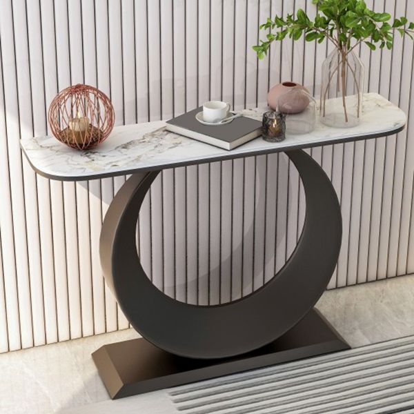 Rectangle Shape Contemporary Console Table Stone Accent Table