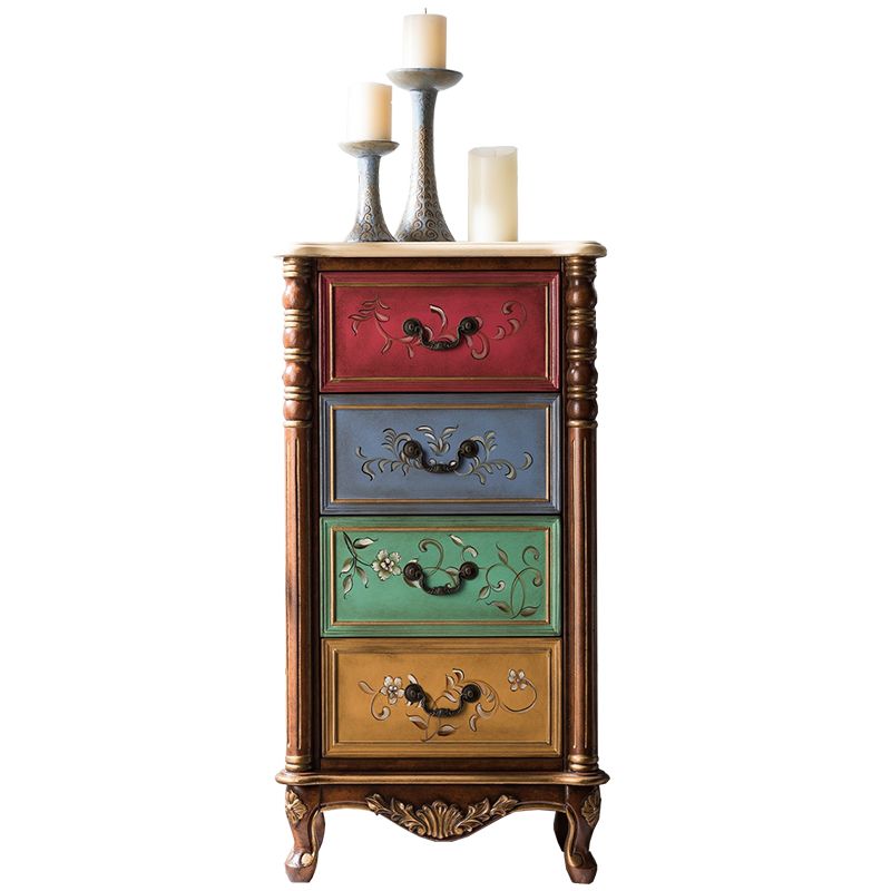 Traditional Style Lingerie Chest Vertical Storage Chest with 3 / 4 Drawers