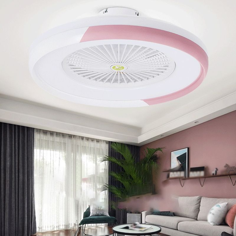 LED Round Ceiling Fan Light 23.6 Inch Modern Fan Lighting Fixture