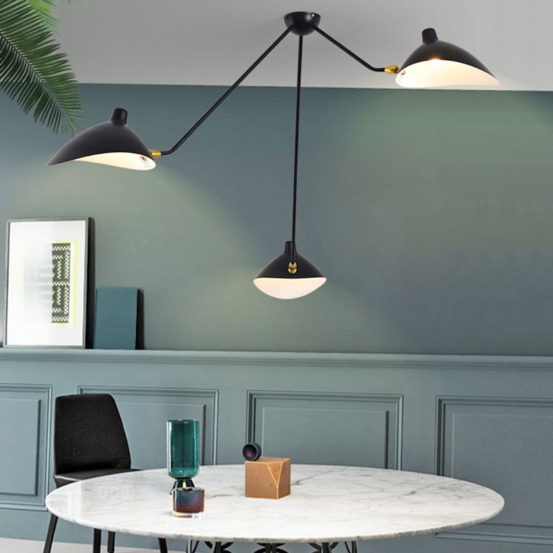 Platypus Ceiling Fixture Postmodern Metal 3-Light Black Pendant Light for Dining Room