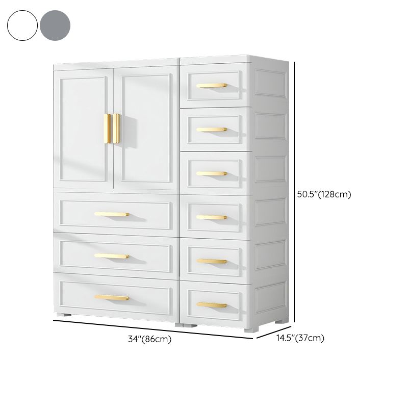 Contemporary Plastic Armoire Cabinet Bedroom Youth Armoire with wheels