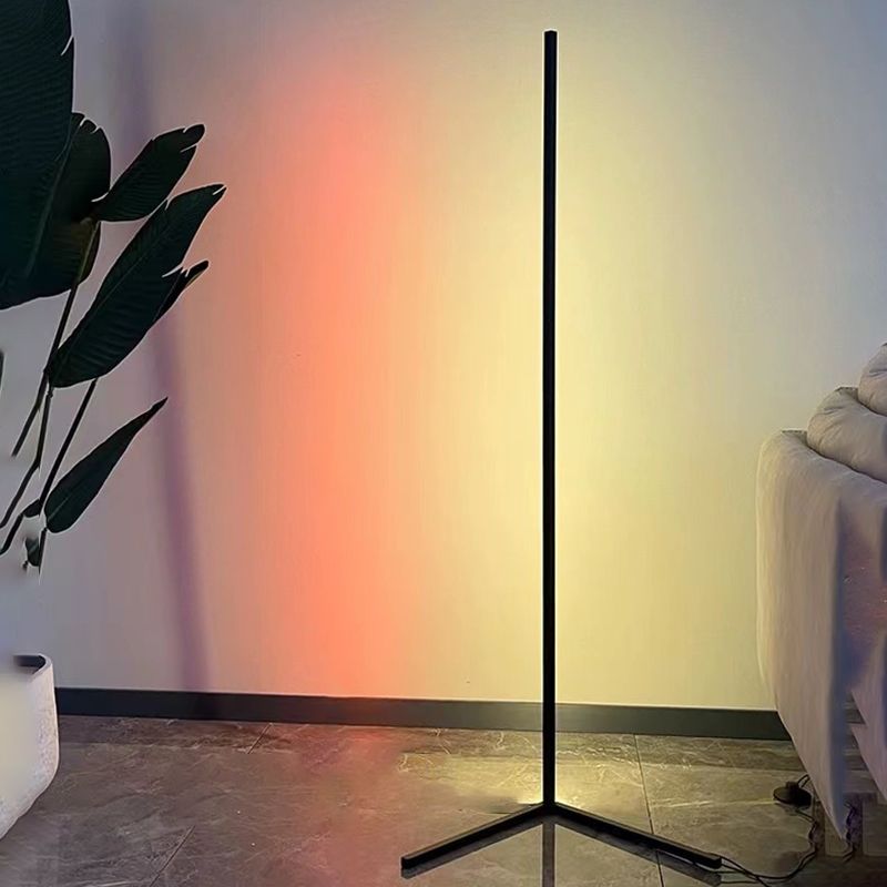 Contemporary Style Linear Floor Lamp Metal 1 Light Floor Light Fixtures