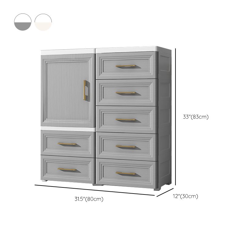 Contemporary Bedroom Armoire with Drawer Plastic Youth Armoire for Home