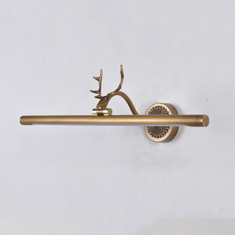 Modern Luxury Style Cylindrical Wall Mounted Vanity Lights Copper Vanity Wall Light Fixtures with Antlers