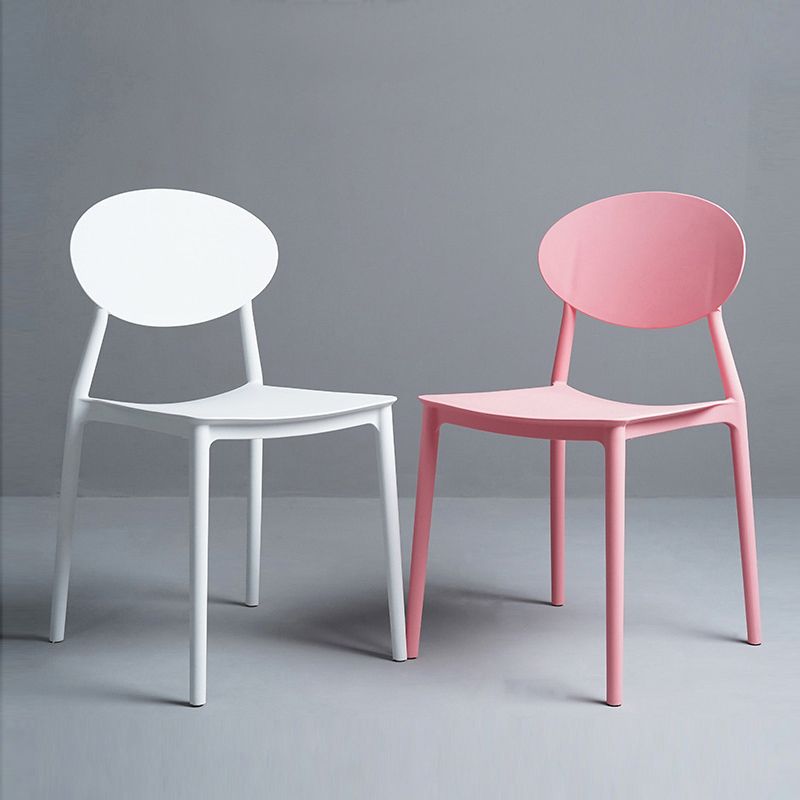 Nordic Chairs Dining Armless Chairs for Kitchen with Plastic Legs