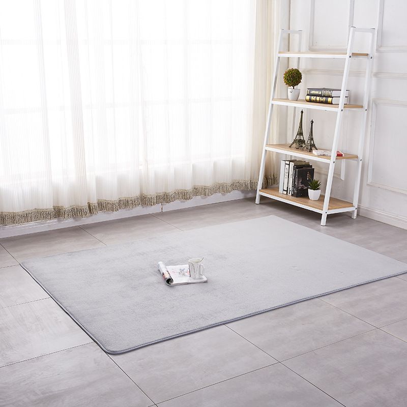 Simple Solid Shag Carpet Polyester Area Rug Non-Slip Backing Indoor Rug for Adults Bedroom