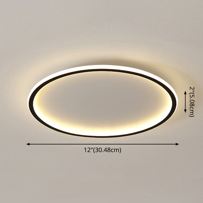 Round Flushmount Lights Contemporary Aluminum Ceiling Mounted Fixture for Living Room