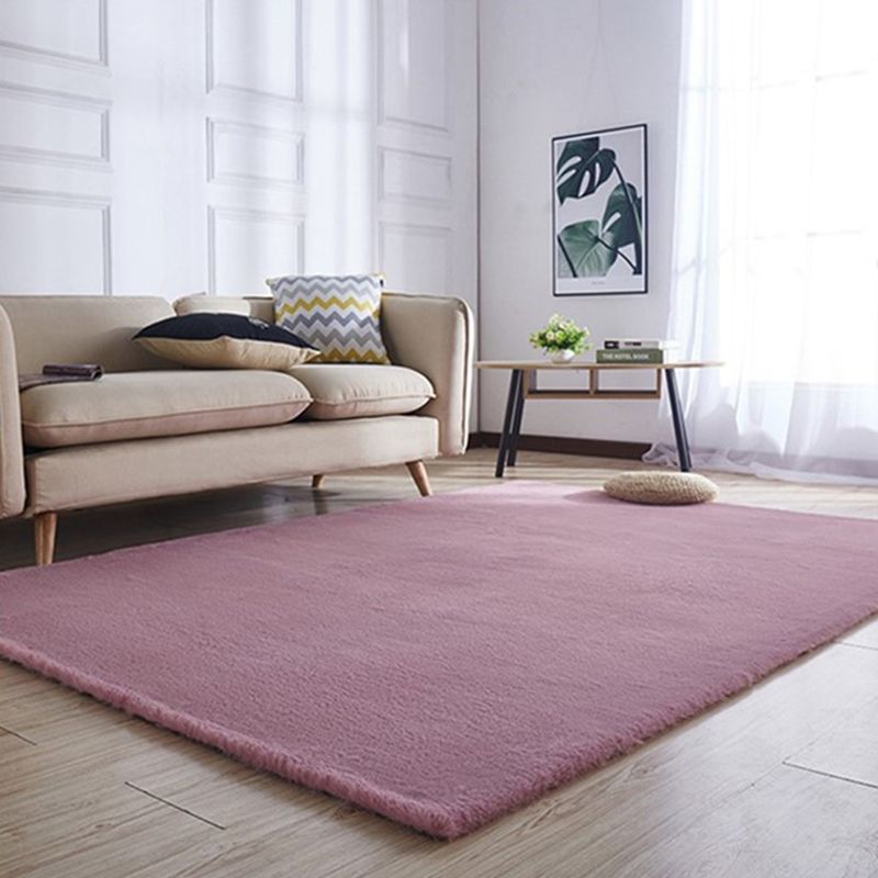 Simple Bedroom Rug Multi Colored Solid Color Area Rug Non-Slip Backing Pet Friendly Indoor Rug