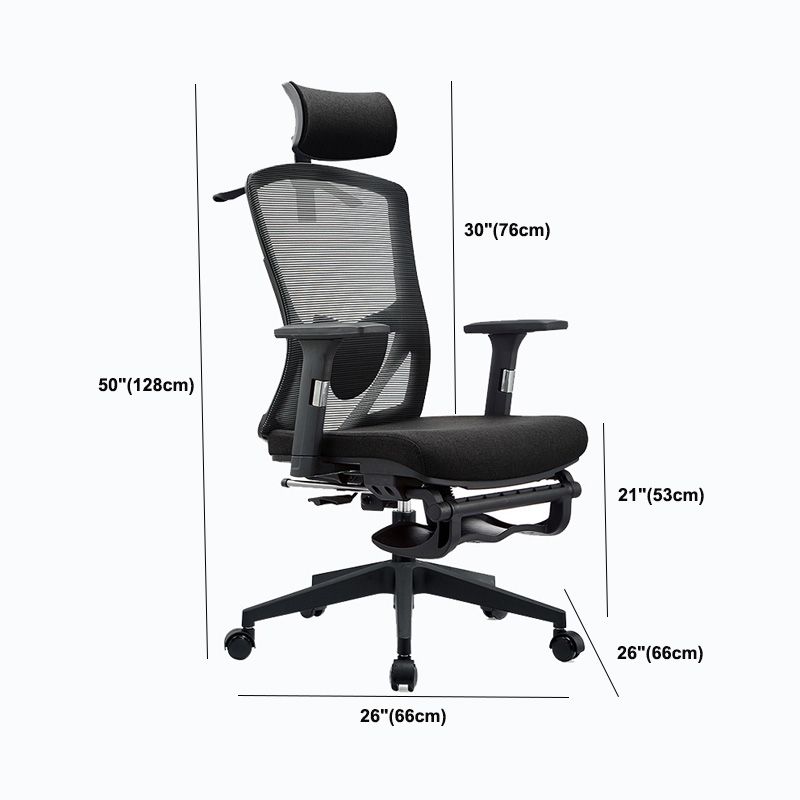 Mid Back Office Chair Rotatable Black Mesh Desk Chair with Wheels