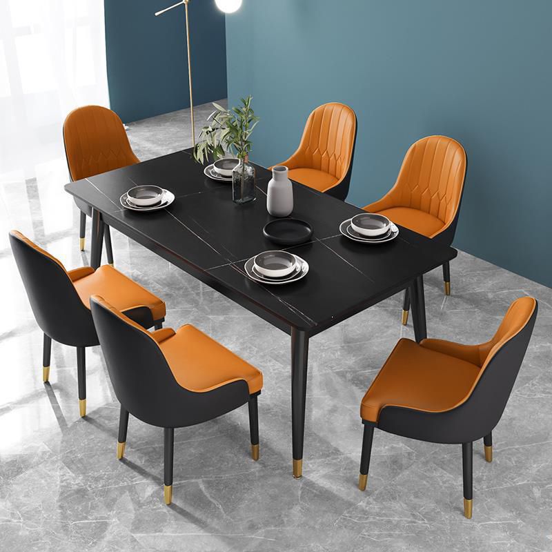 1/3/5/7 Pcs Metal Modern Dining Set with Rectangle Table Dinette Set