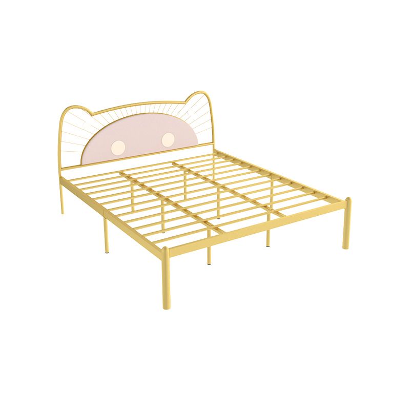 Modern Wire-Grid Metal Bed Simple Piggy Bed Frame with Headboard