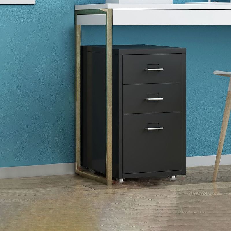 Traditional Metal Cabinet Drawers and Castors File Cabinet for Home or Office