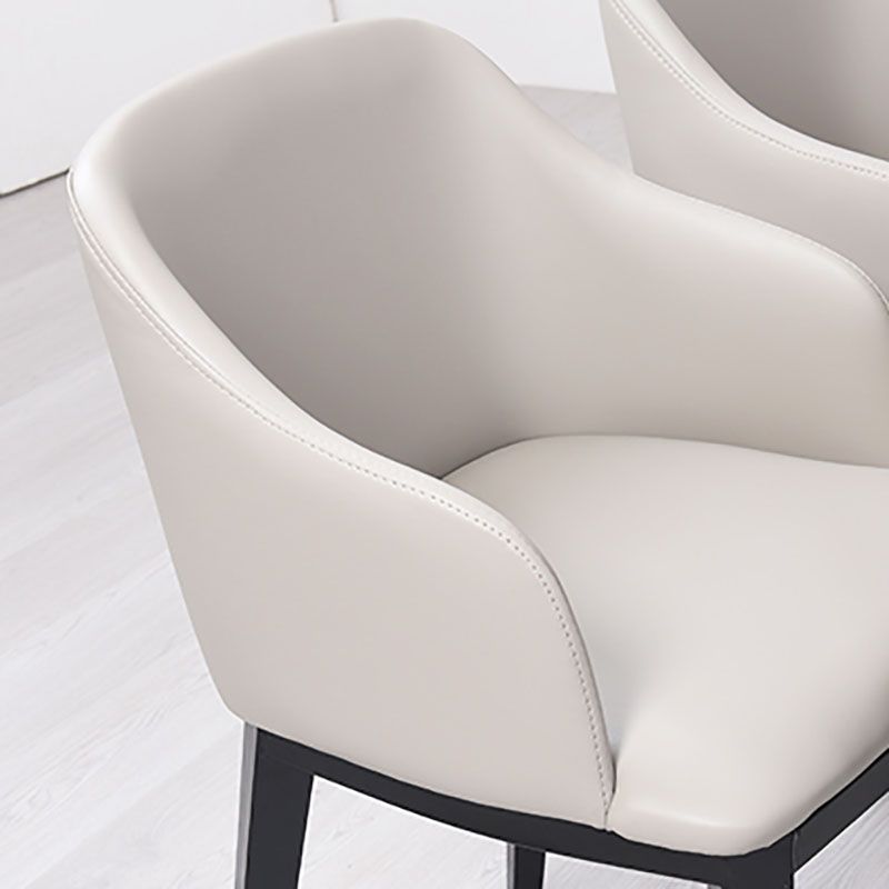 Arm Dining Chairs Modern Faux Leather Side Chairs for Kitchen