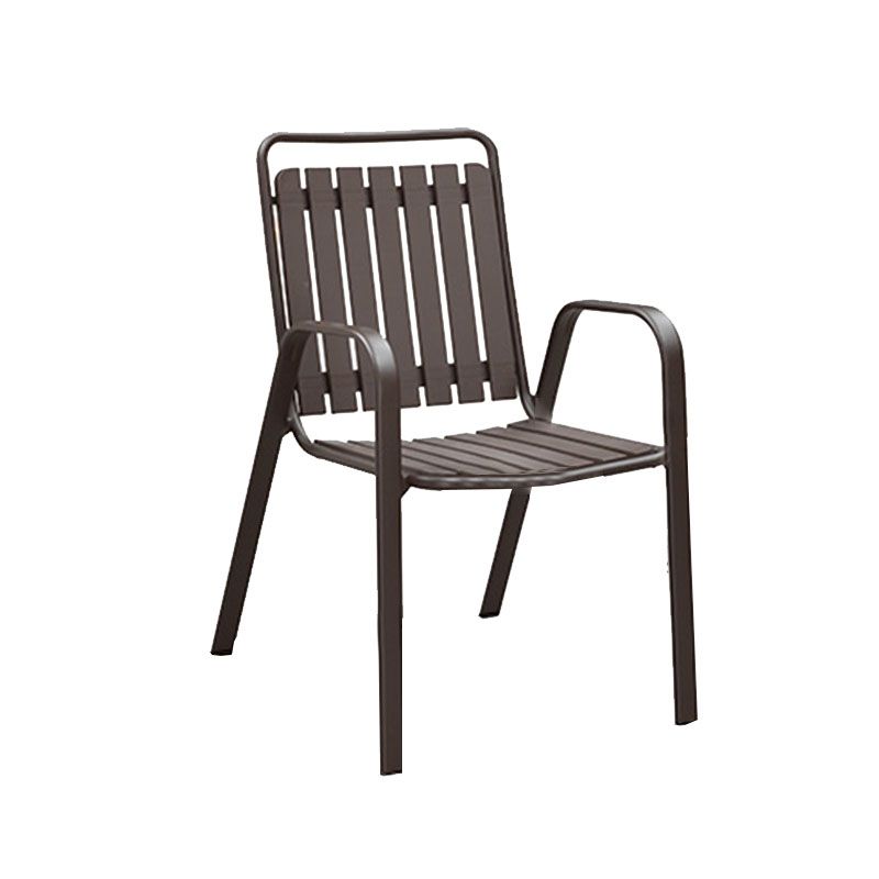 Tropical Rattan Patio Dining Armchair with Arm Outdoors Dining Chairs