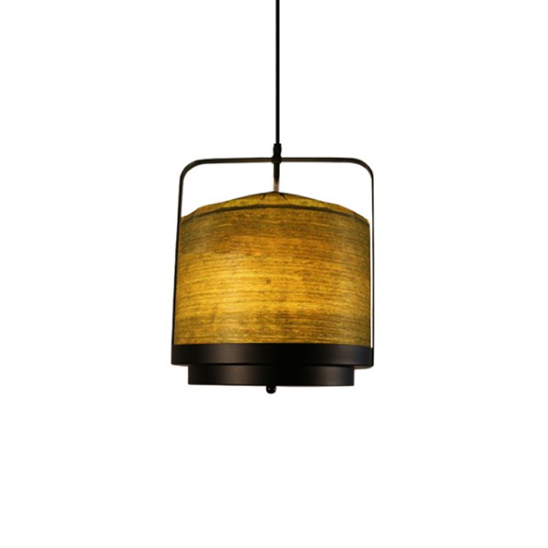 Cylindrical Pendant Lamp Modern Fabric 1 Light White/Red/Green Hanging Light Fixture for Dining Room