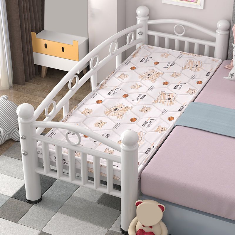 Contemporary Metal Standard Bed Open-Frame with Guardrail Kids Bed