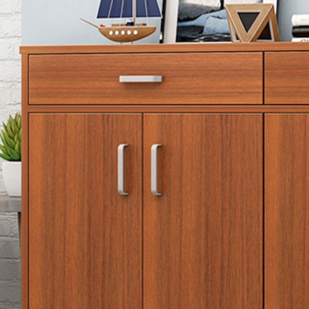 Contemporary Accent Cabinet with 2 Drawers and 4 Wooden Doors