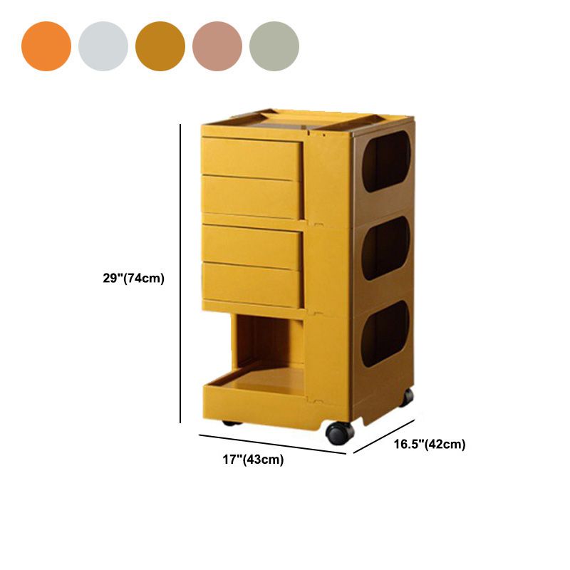 Modern Plastic/Wood 2/4-Drawer, 3/4 - Shelf Nightstand 20.9"/29.1" Tall Nightstand