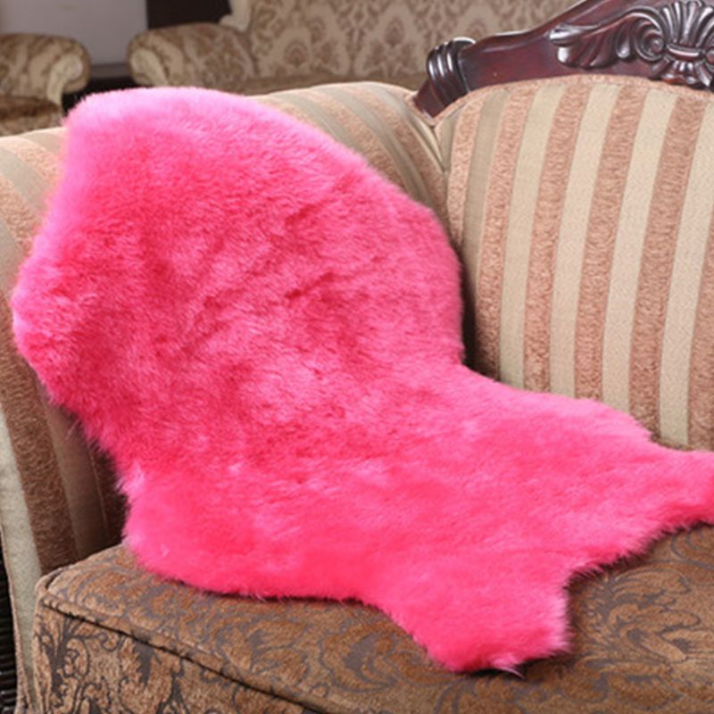 Fish Shaped Solid Color Rug Multi Color Simplicity Carpet Fluffy Pet Friendly Anti-Slip Rug for Living Room