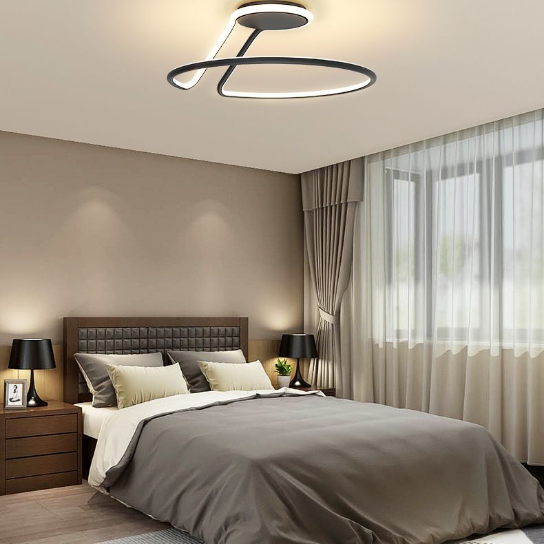 Circular Semi Flush Mounted Ceiling Led Lights Modern Acrylic Semi Flush