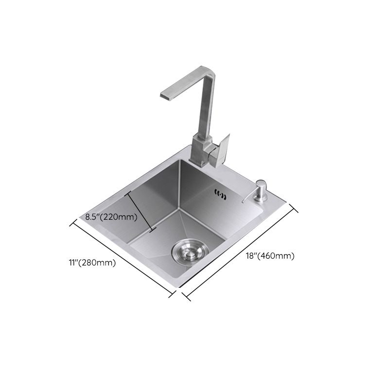 Modern Style Kitchen Sink Stainless Steel Dirt Resistant 1 Holes Drop-In Kitchen Sink