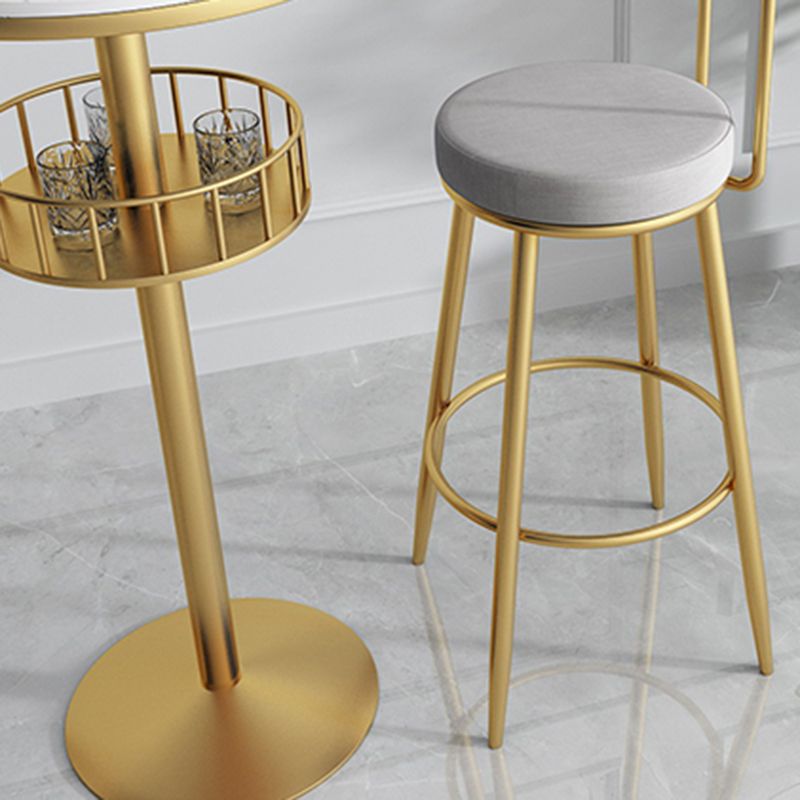 Contemporary Marble Pedestal Pub Bar Table Balcony Event and Cocktail Table with Storage