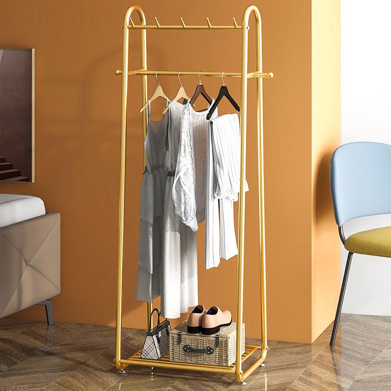 Modern Free Standing Storage Shelve Metal Coat Rack with Hooks