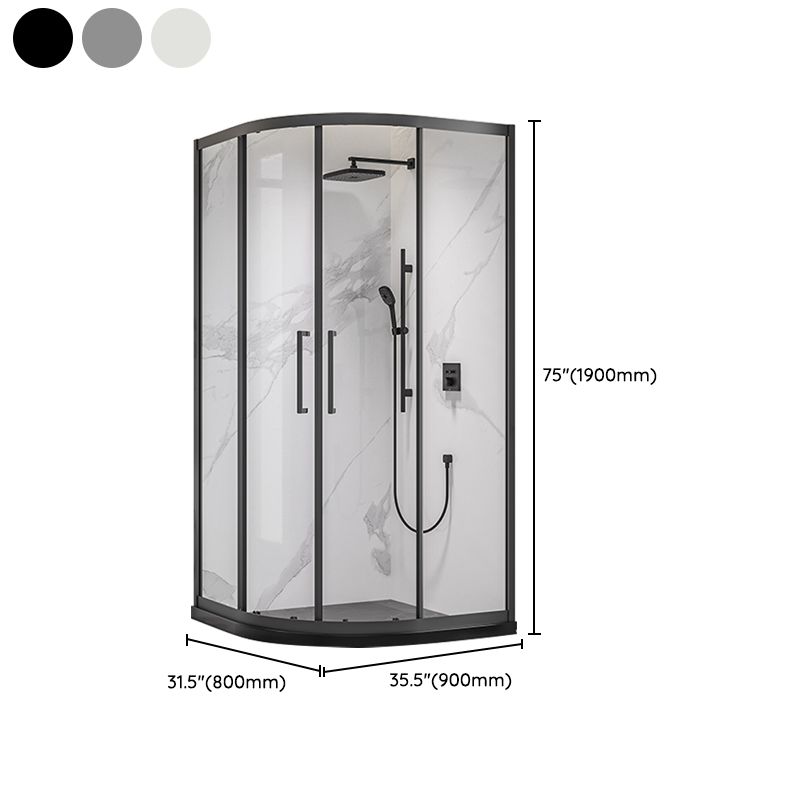 Full Frame Double Sliding Shower Door Tempered Glass Shower Screen