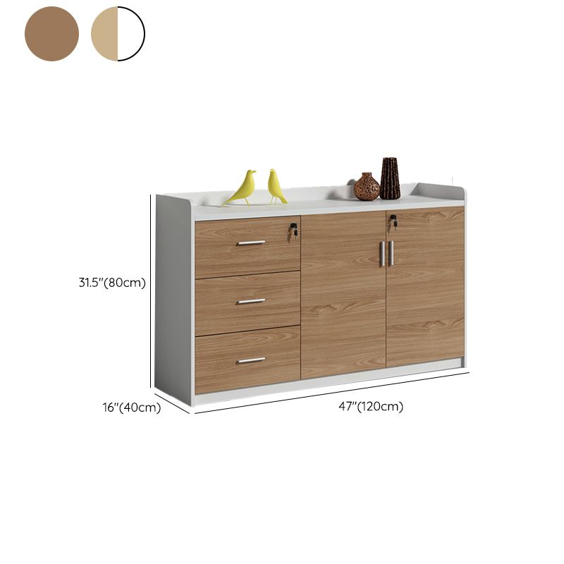 Nordic Style File Cabinet Wooden Frame Storage Filing Cabinet