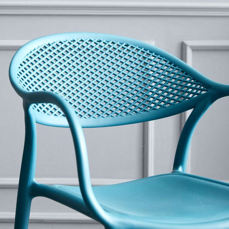 Chaises de salle à manger intérieure moderne en plastique chaise de bras de dos solide