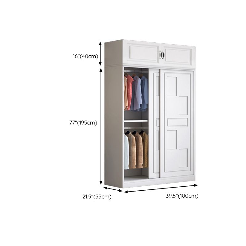 White Hanging Clothes Rack Solid Wood Hanging Clothes Rack with Garment Rod