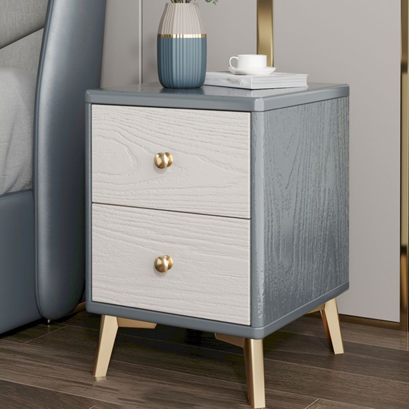 Glam Accent Table Nightstand Antique Finish Bed Nightstand with Legs