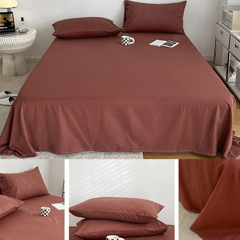 Cotton Plain Bed Sheet Breathable Fade Resistant Bed Sheet Set