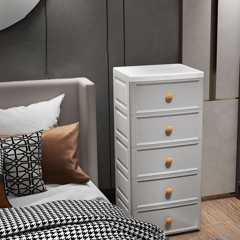 Ultra-Modern Plastic Kids Dressers Vertical Kids Furniture with Drawers for Bedroom