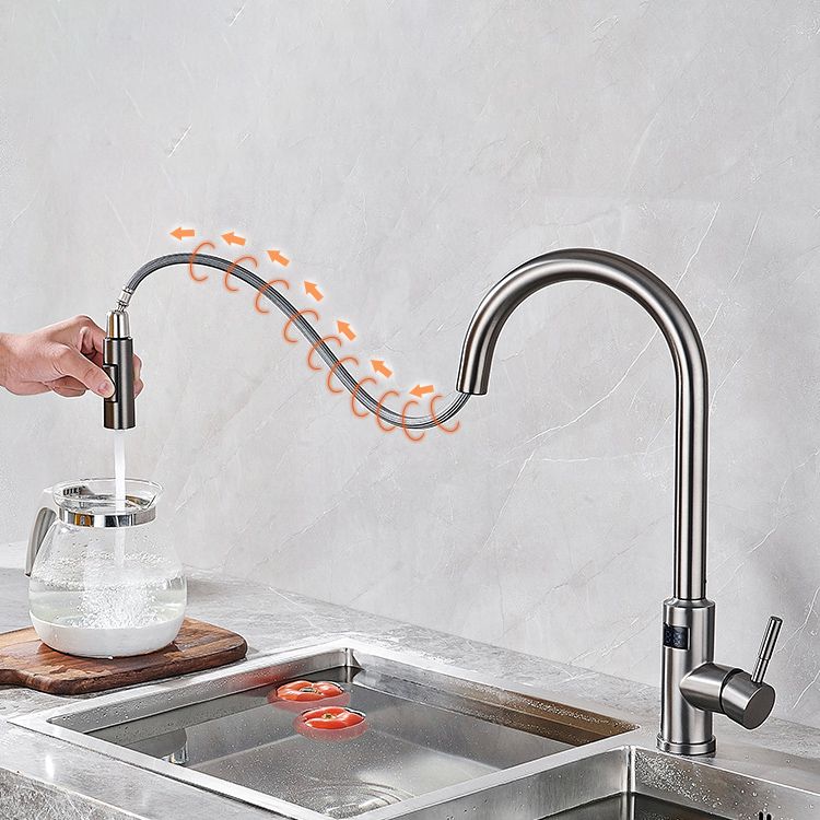 Touch Sensor Kitchen Sink Faucet Swivel Spout with Pull Down Sprayer