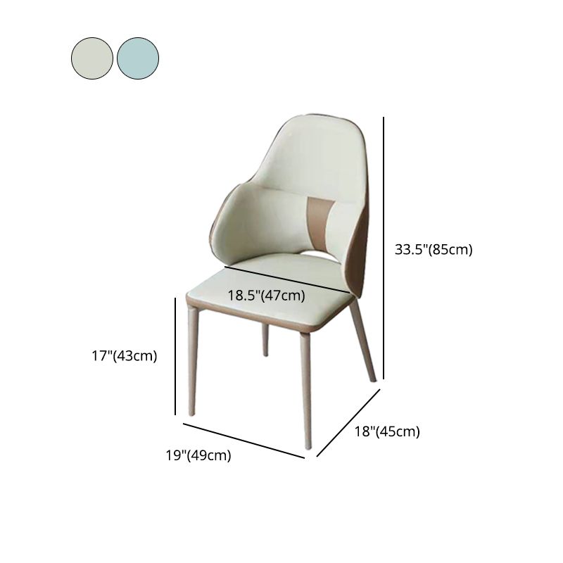 Minimalist Design Arm Leather Dining Chairs Solid Back Chairs for Home Use