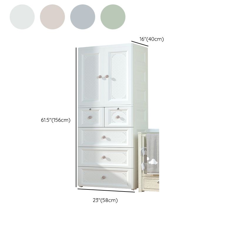 Contemporary Kid's Wardrobe Plastic Door Wardrobe Closet for Bedroom