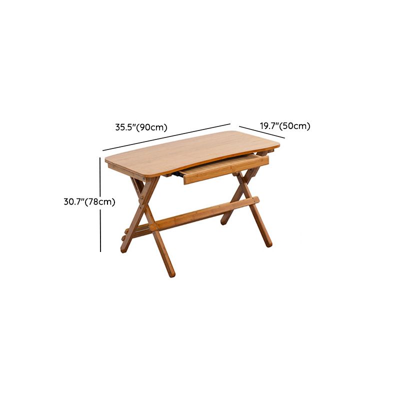 Natural Color Wooden Writing Desk School Home Children's Liftable Study Table