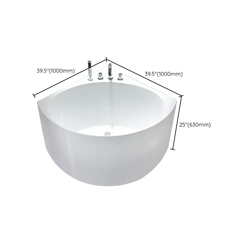 Back to Wall Bathtub Antique Finish Soaking Modern Corner Bath Tub