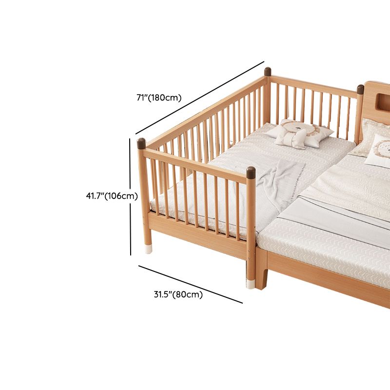 Traditional Wooden Nursery Bed Rectangle Pure Color Baby Crib