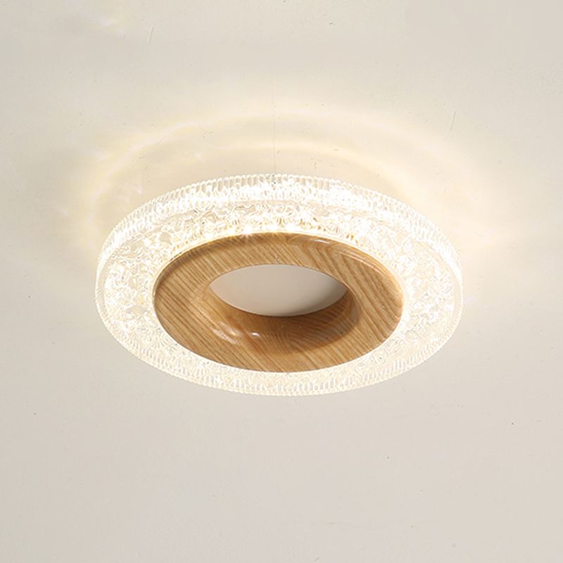 Geometrical Wood Ceiling Light Fixture Modern Style LED Ceiling Flush Mount