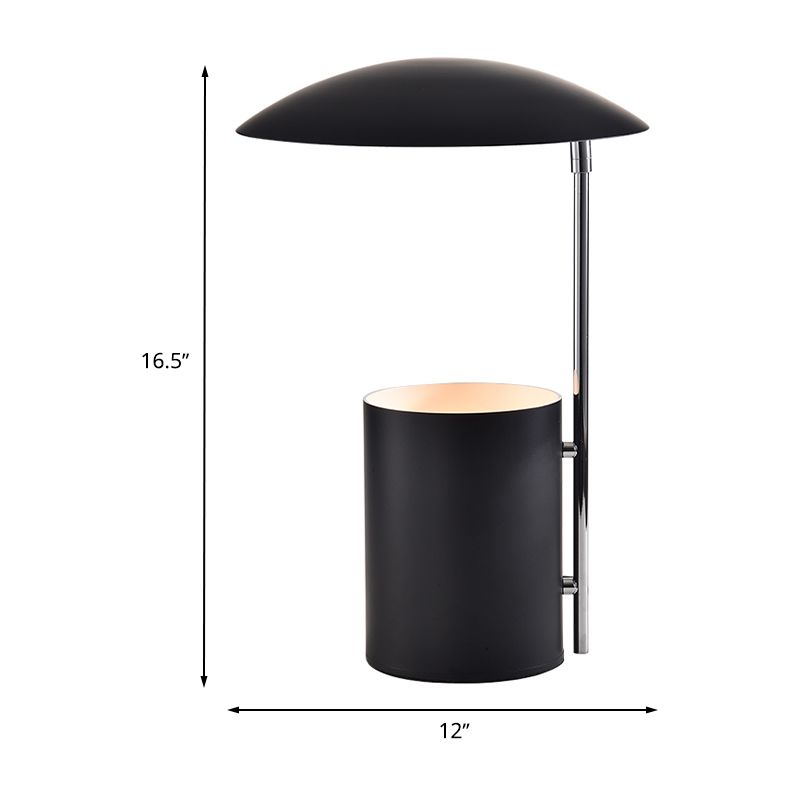 Entenbill und Zylinderschreibtisch Licht Minimalist Metallic 1 Glühbirne Weiß/Schwarzes Finish -Tischlampe mit Schalter