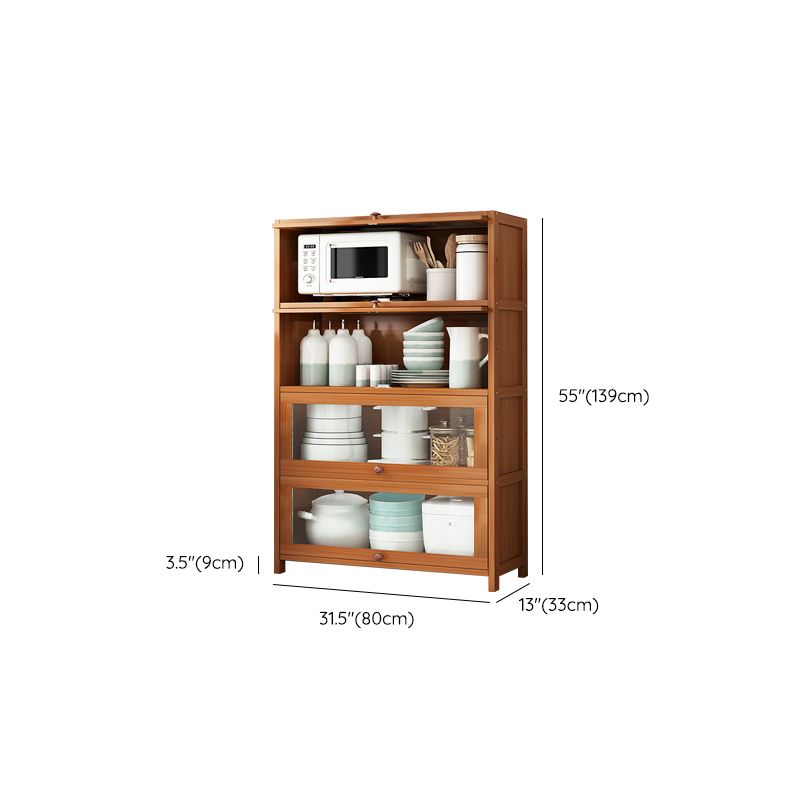 Brown Bamboo Kitchen Server Modern Dining Server for Living Room