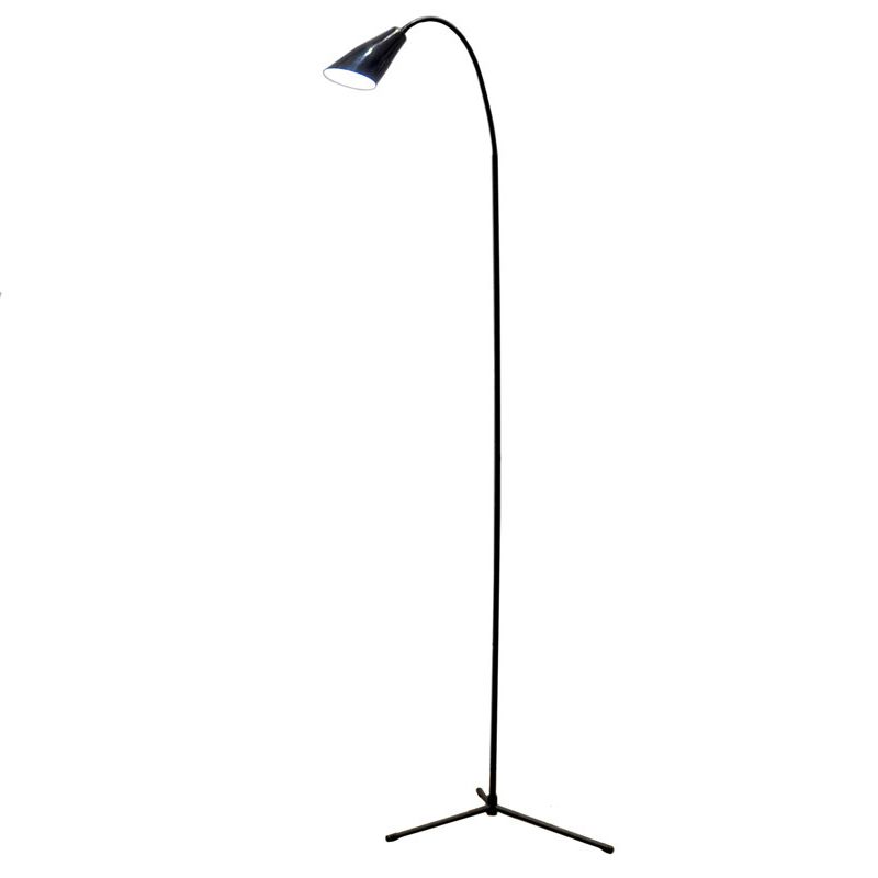 Nordic Tulip Shaped LED Floor Lamp Metal Study Room Tripod Floor Light in Black